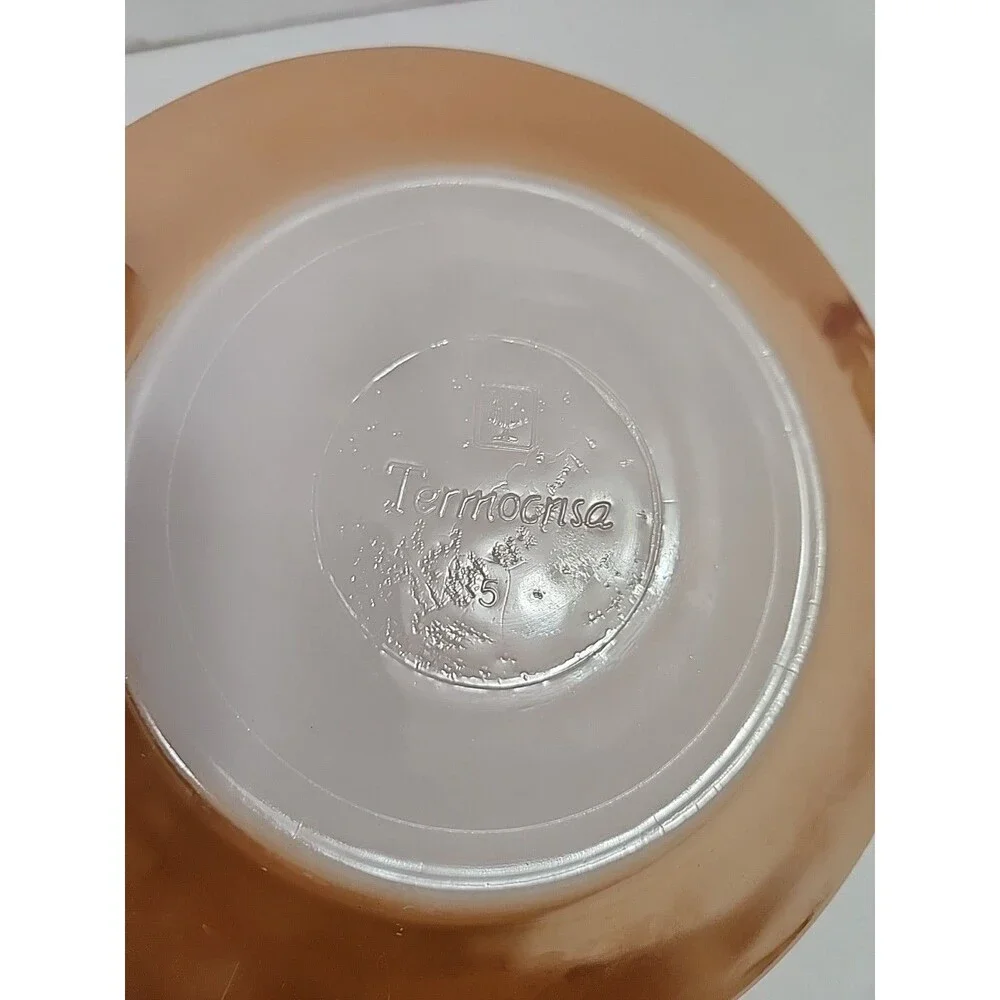 VTG Termocrisa Peach Lusterware Coffee Cup Mug & Plates (6.5